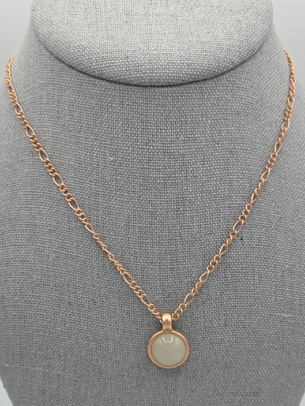 5 for $25! Lucky Brand Rose Gold Chain Necklace with Pale Green Pendant